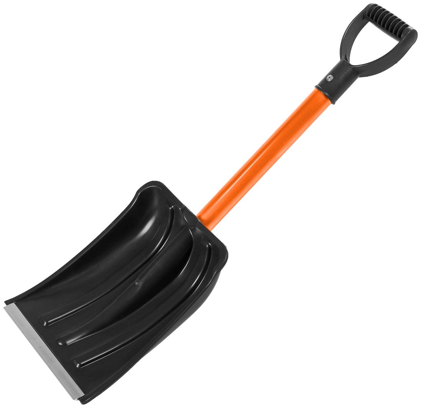 Лопата автомобильная пластиковая, ковш 260 × 300 мм, с оцинкованной планкой, металлический черенок (длина ± 7 см)