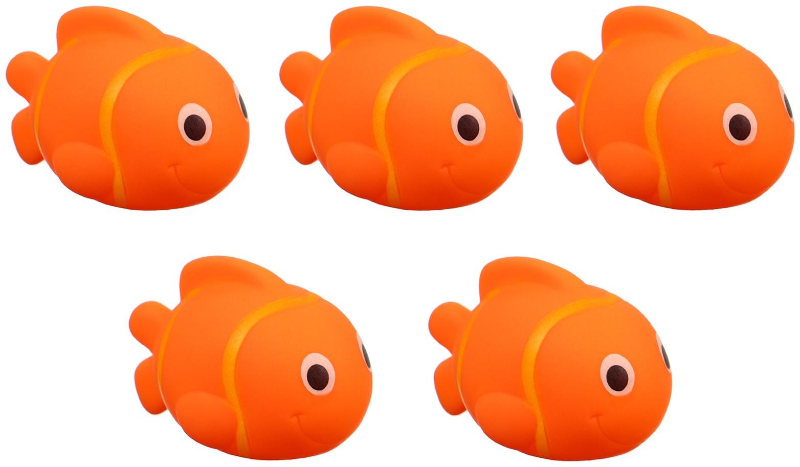 Набор игрушек для ванны «Рыбка клоун», 10 см, с пищалкой, 5 шт, Крошка Я