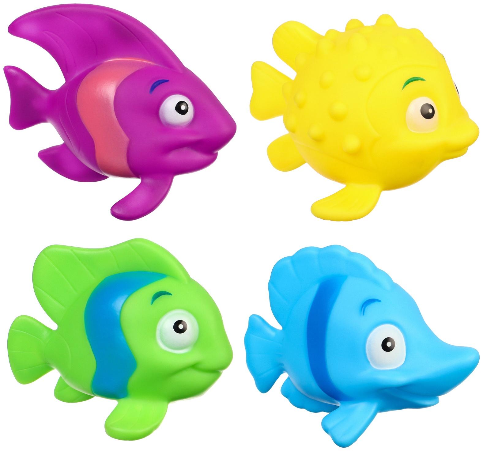 Набор игрушек для ванны «Морские рыбки №2», с пищалкой, 4 шт, Крошка Я