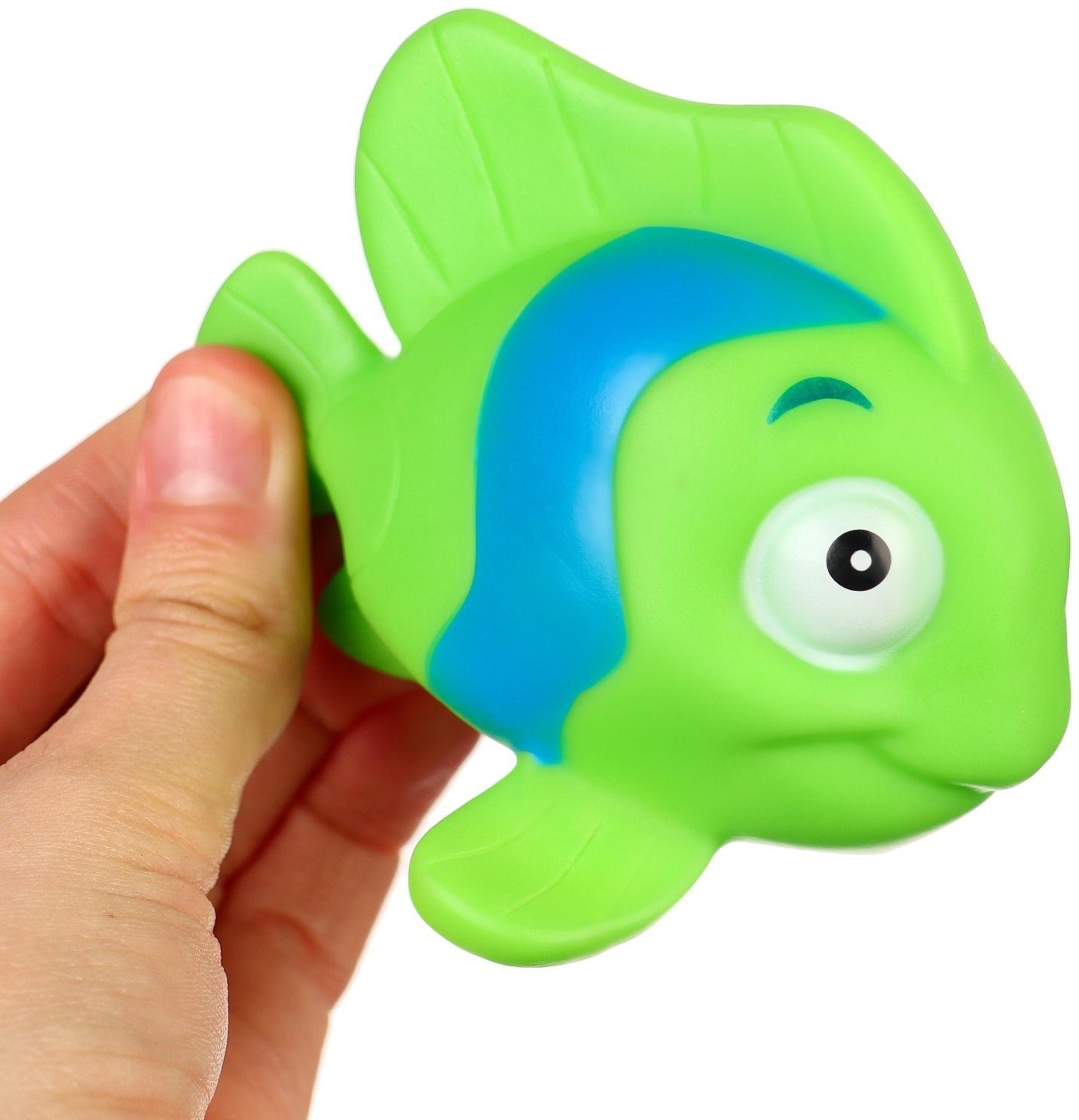 Набор игрушек для ванны «Морские рыбки №2», с пищалкой, 4 шт, Крошка Я