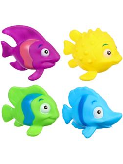 Набор игрушек для ванны «Морские рыбки №2», с пищалкой, 4 шт, Крошка Я
