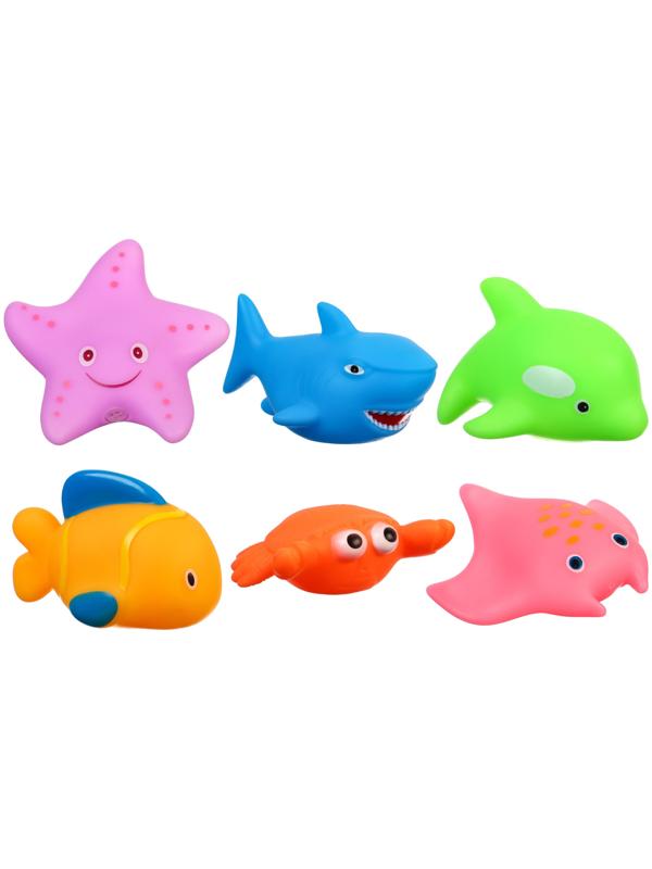 Набор игрушек для ванны «Океан», 6 шт, с пищалкой, Крошка Я