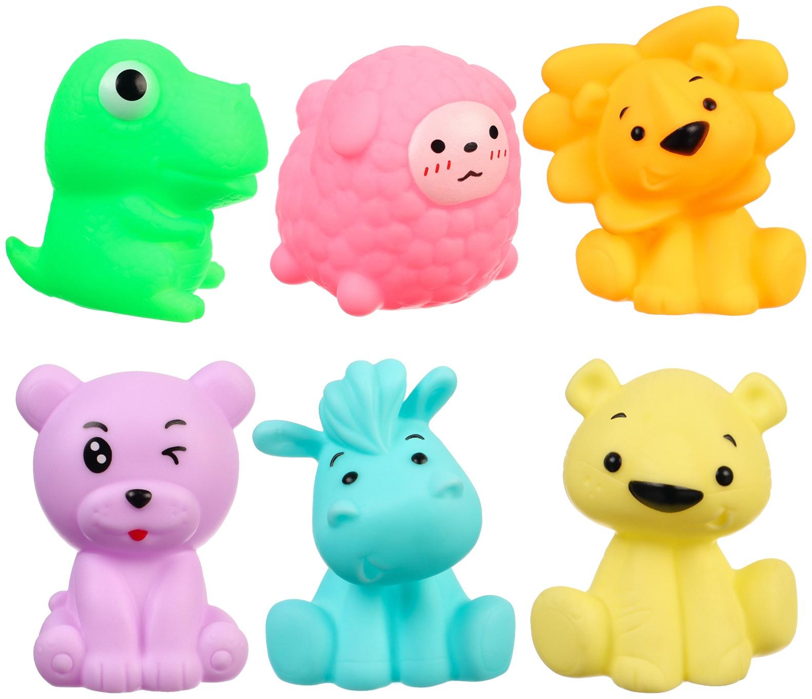 Набор игрушек для ванны «Давай играть», с пищалкой, 6 шт, Крошка Я