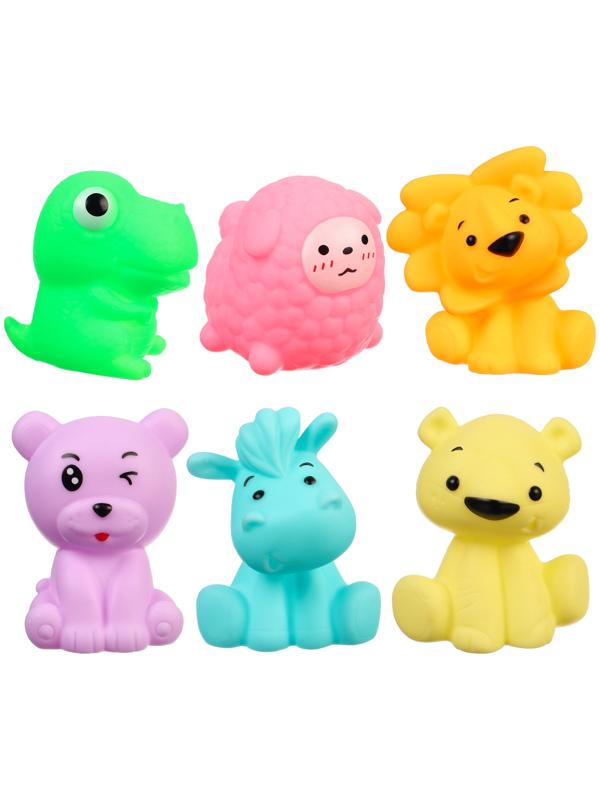 Набор игрушек для ванны «Давай играть», с пищалкой, 6 шт, Крошка Я