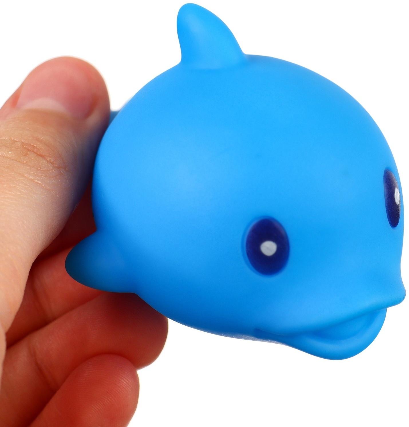 Набор игрушек для ванны «Поймай дельфина», 8 см, с пищалкой, 6 шт, Крошка Я