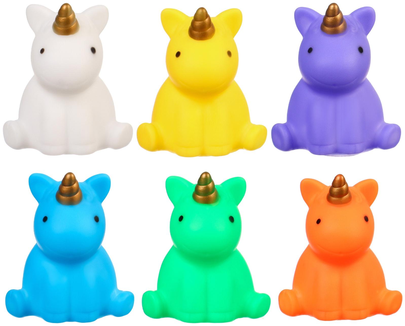 Набор игрушек для ванны «Единорожки», с пищалкой, 6 шт, Крошка Я