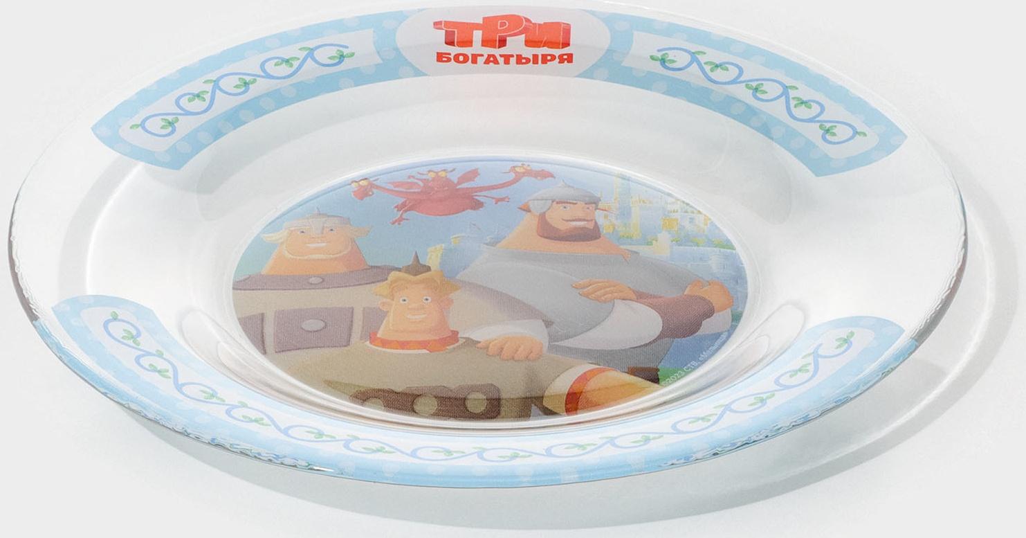 Тарелка стеклянная «Три Богатыря», d=19,5 см