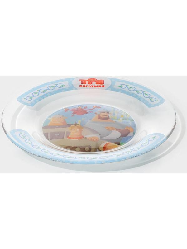 Тарелка стеклянная «Три Богатыря», d=19,5 см