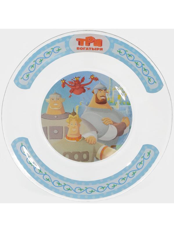 Тарелка стеклянная «Три Богатыря», d=19,5 см