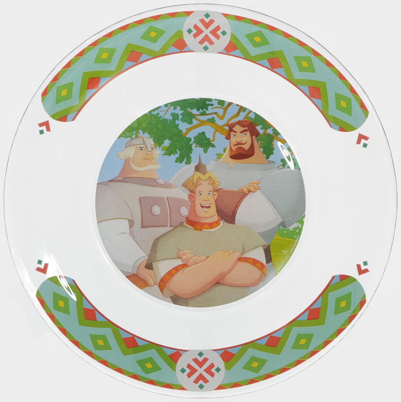 Тарелка стеклянная «Три Богатыря», d=19,5 см