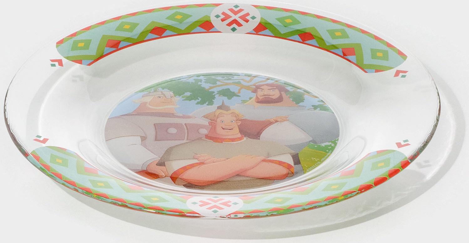 Тарелка стеклянная «Три Богатыря», d=19,5 см