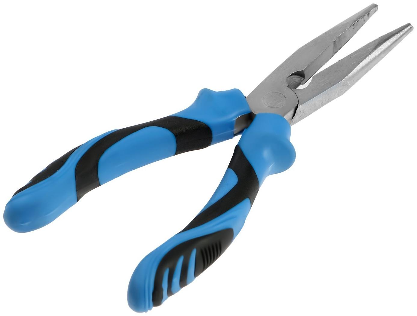 Длинногубцы ТУНДРА, сталь 45, никелированные, 2К рукоятки, 200 мм