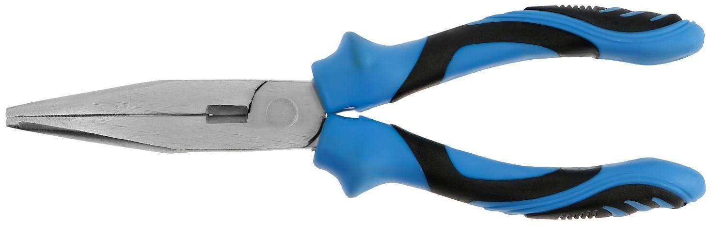 Длинногубцы ТУНДРА, сталь 45, никелированные, 2К рукоятки, 200 мм