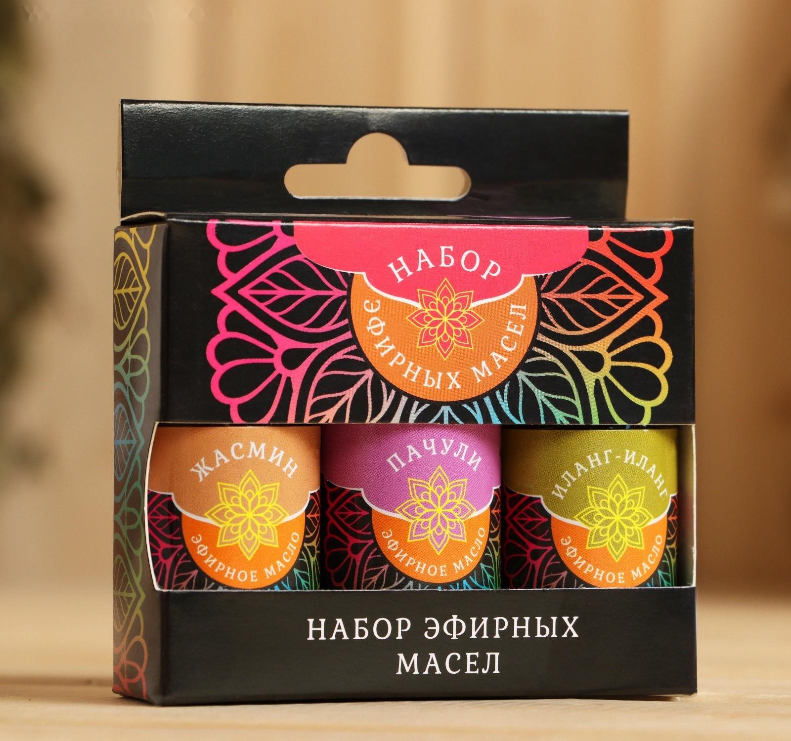 Набор эфирных масел жасмин, пачули, иланг-иланг, 3 шт по 15 мл