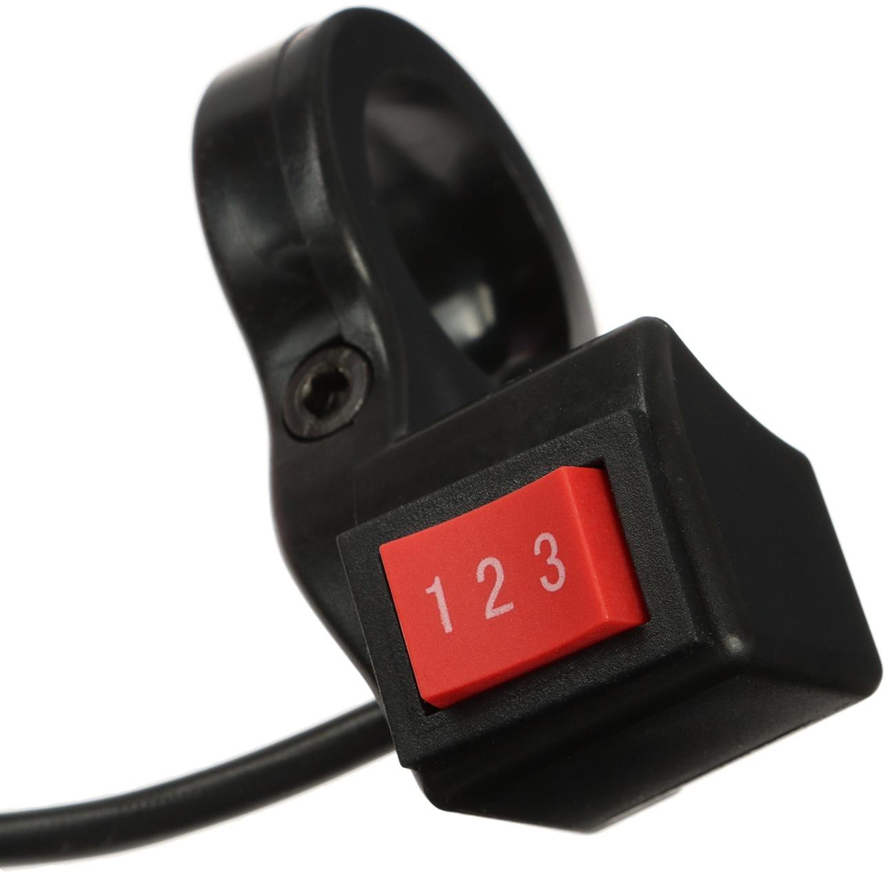 Клавишный переключатель на руль мото, 3 режима, провод 30 см