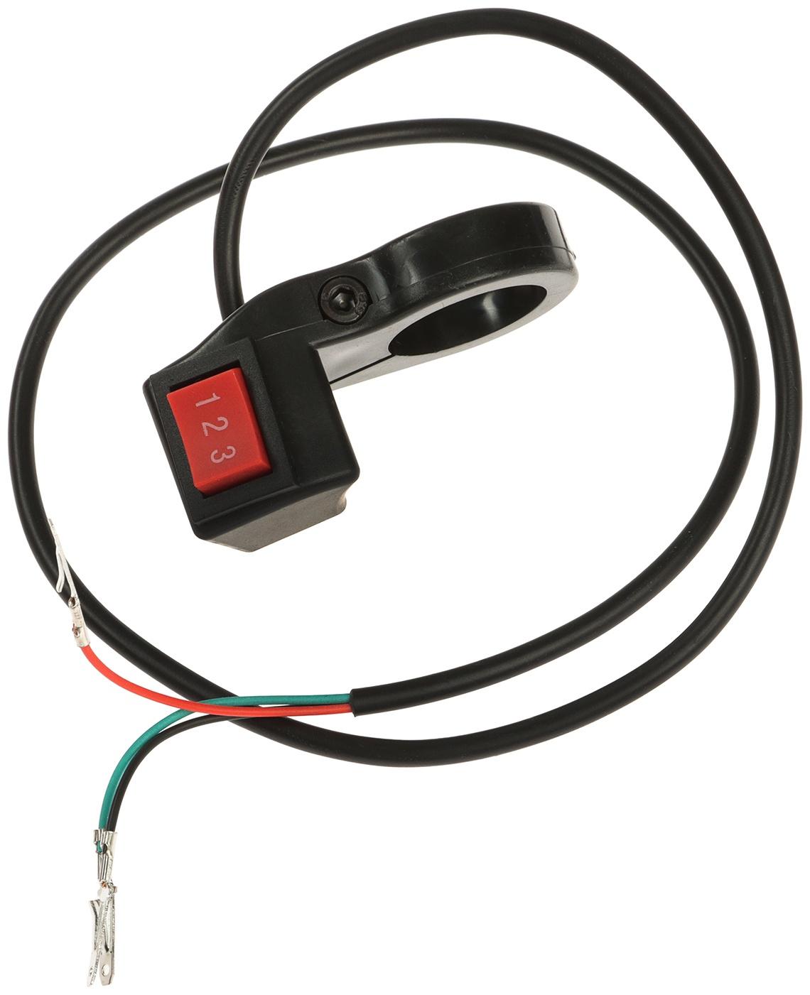 Клавишный переключатель на руль мото, 3 режима, провод 30 см