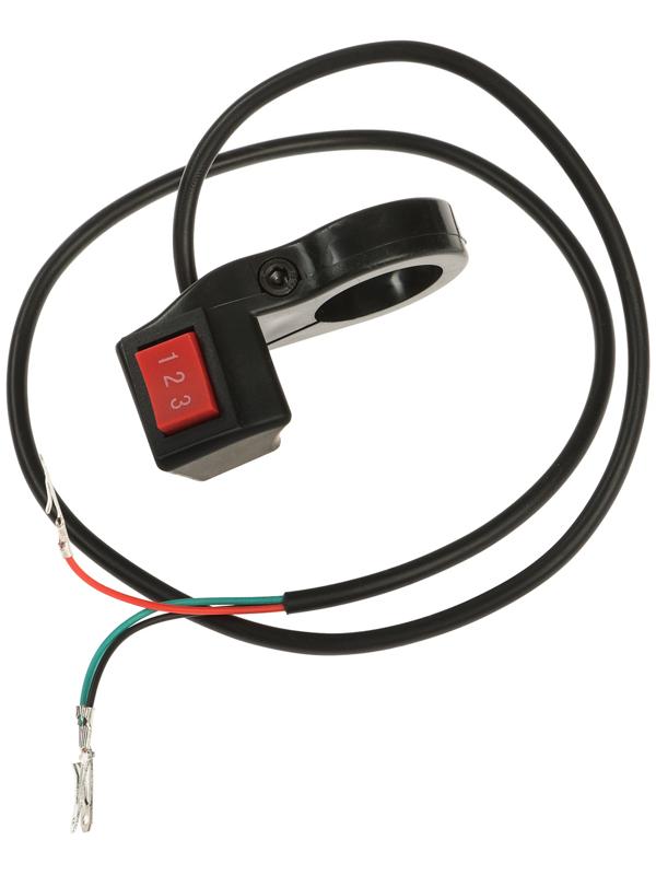 Клавишный переключатель на руль мото, 3 режима, провод 30 см