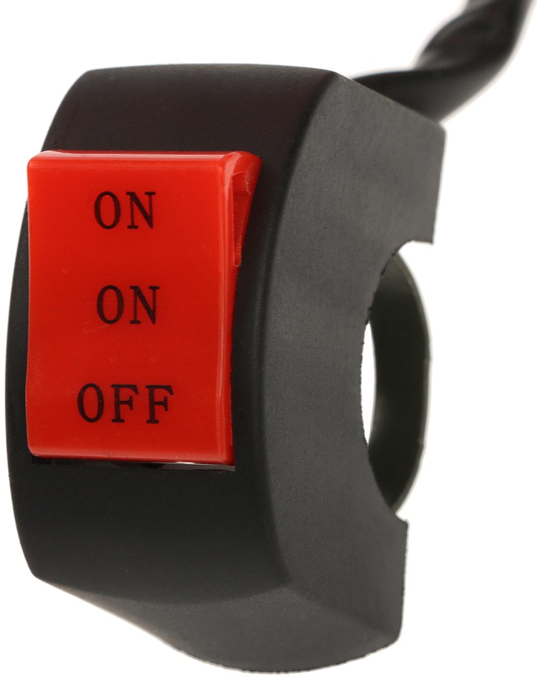 Клавишный переключатель на руль мото, 3 режима, провод 30 см