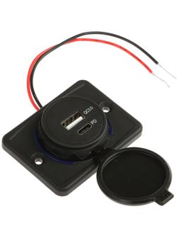 Зарядное устройство USB, 3.0 А, 5 В, Type-C, провод 15 см