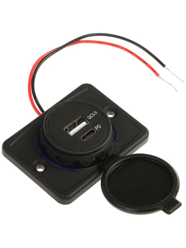 Зарядное устройство USB, 3.0 А, 5 В, Type-C, провод 15 см