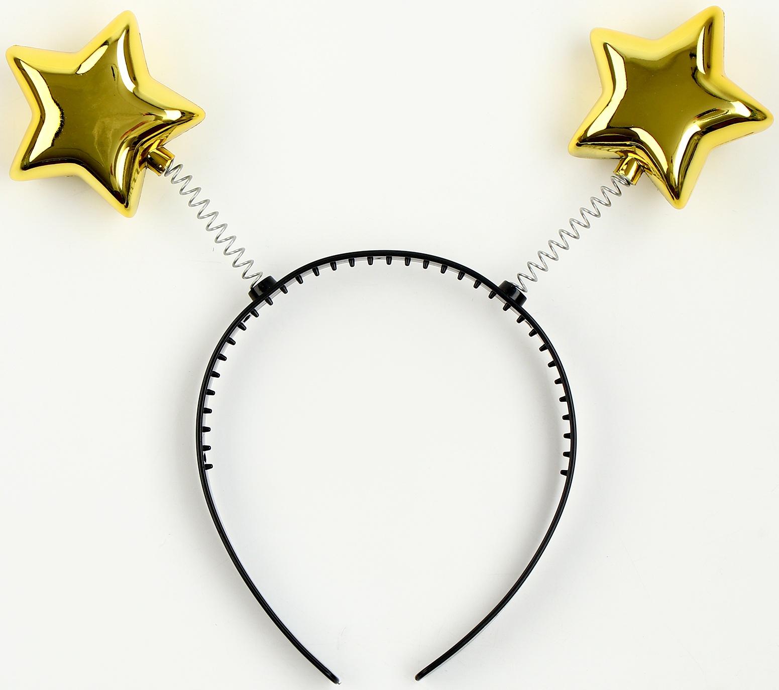 Карнавальный ободок «Звёздочки», цвет золотой