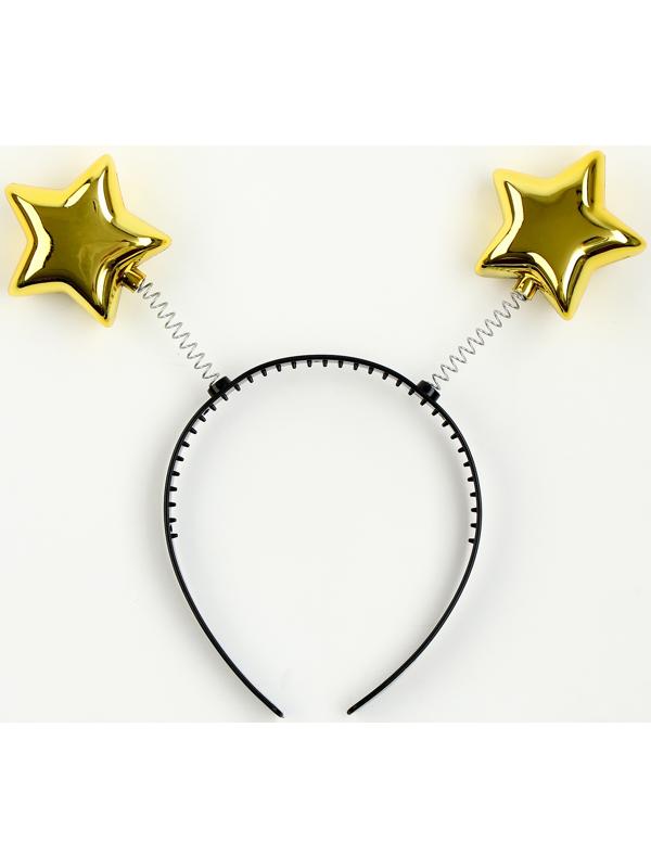 Карнавальный ободок «Звёздочки», цвет золотой