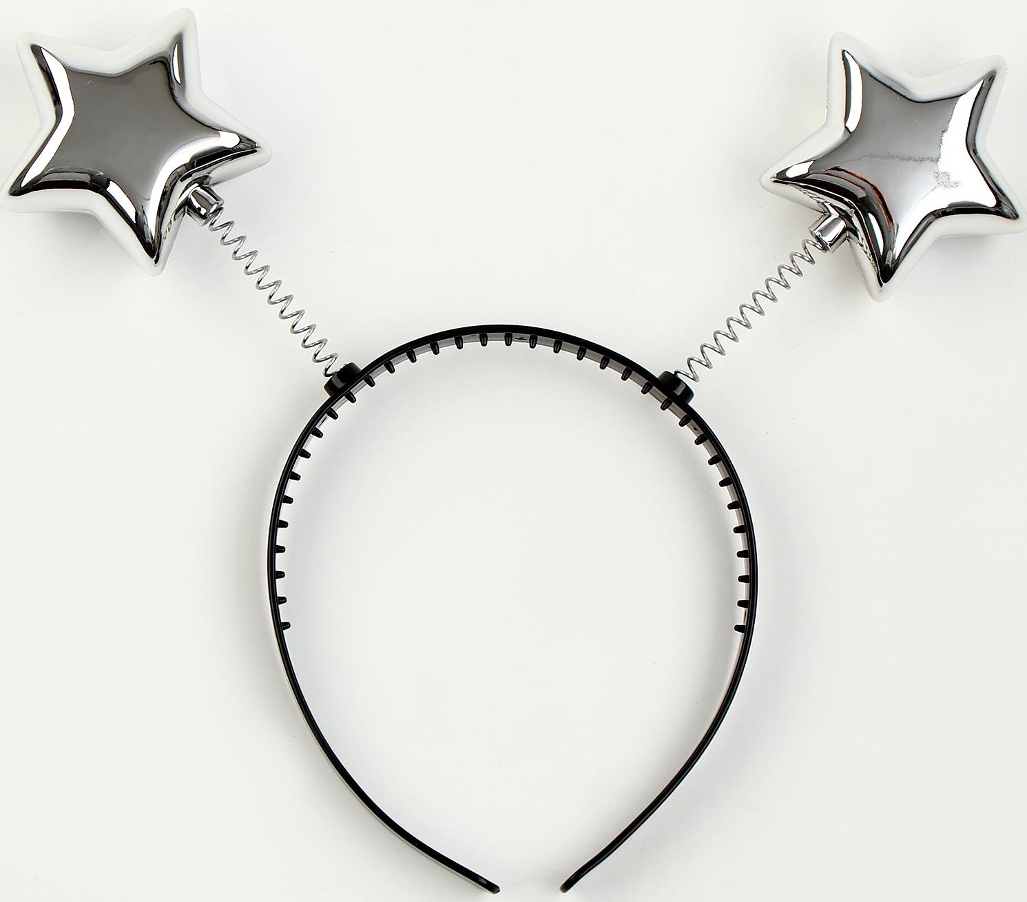 Карнавальный ободок «Звёздочки», цвет серебряный