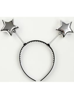 Карнавальный ободок «Звёздочки», цвет серебряный