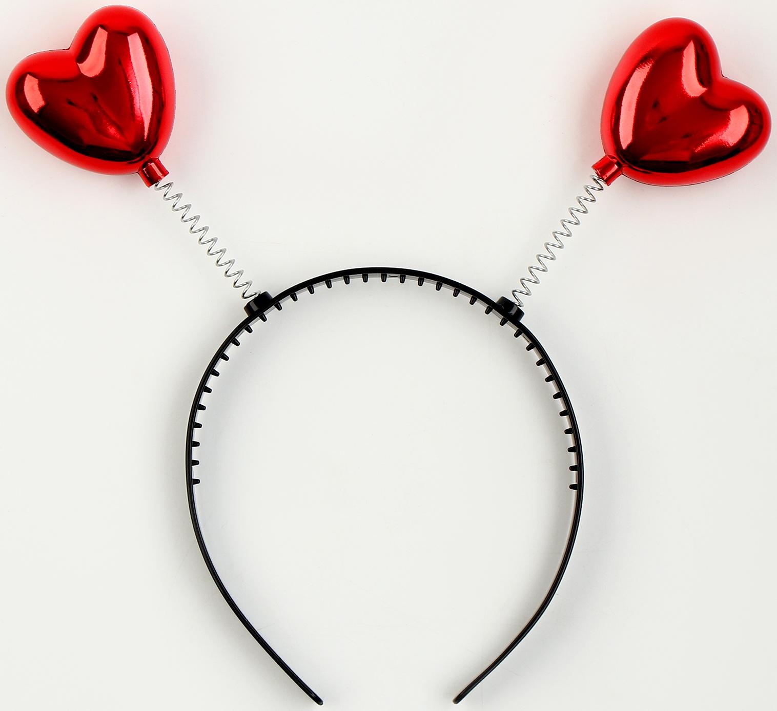 Карнавальный ободок «Сердечки», цвет красный