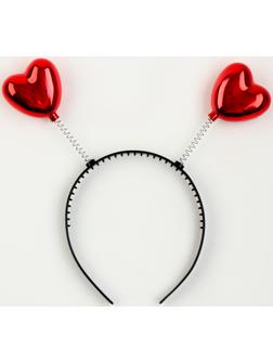 Карнавальный ободок «Сердечки», цвет красный