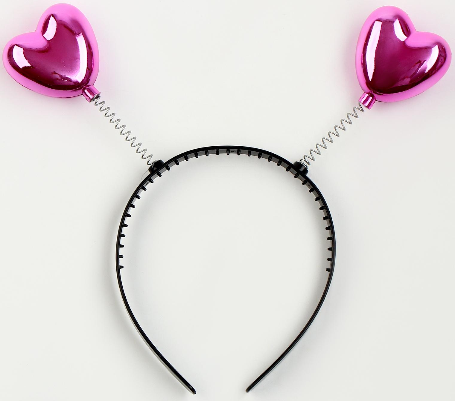 Карнавальный ободок «Сердечки», цвет розовый
