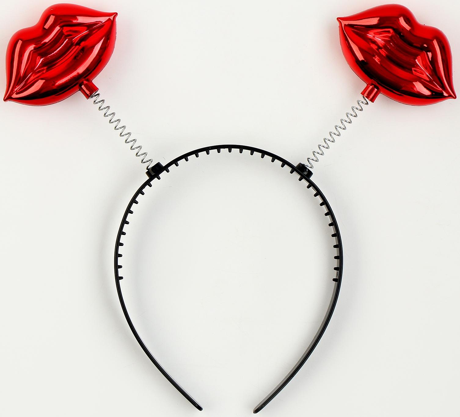 Карнавальный ободок «Губы», цвет красный