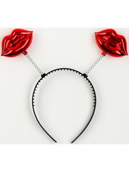 Карнавальный ободок «Губы», цвет красный