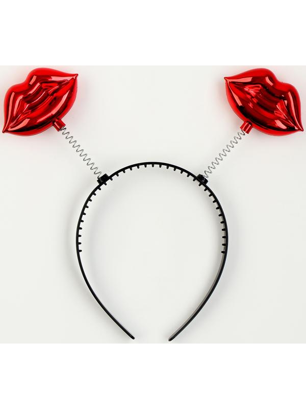 Карнавальный ободок «Губы», цвет красный