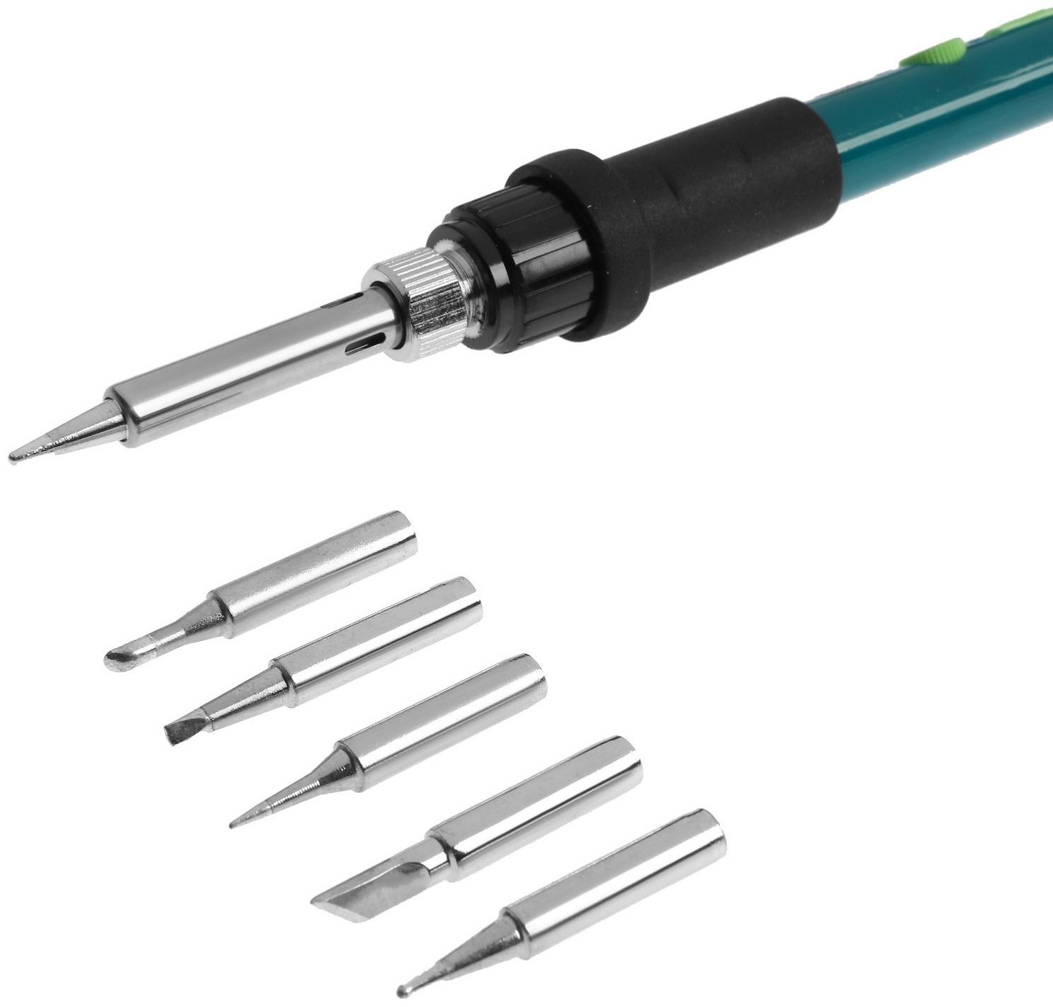 Паяльный набор ТУНДРА, паяльник 60 Вт с регулировкой температуры, 15 предметов