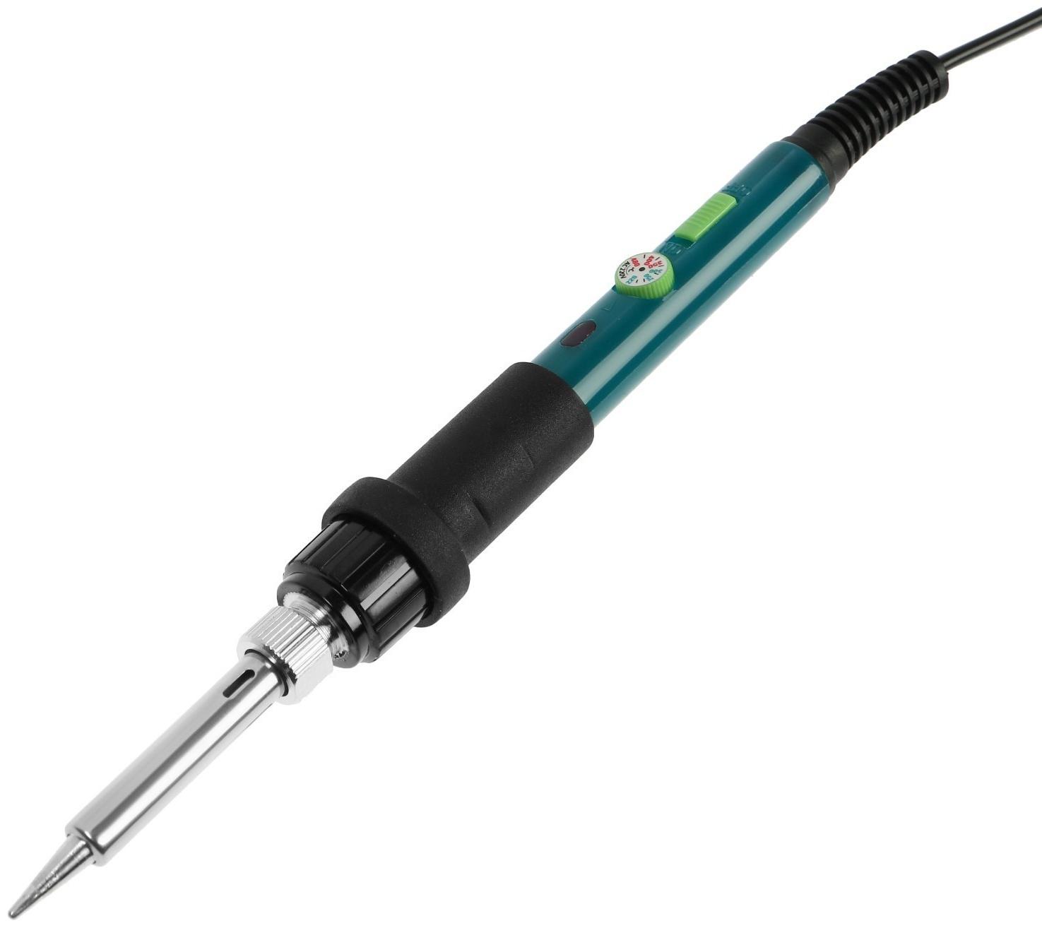 Паяльный набор ТУНДРА, паяльник 60 Вт с регулировкой температуры, 15 предметов