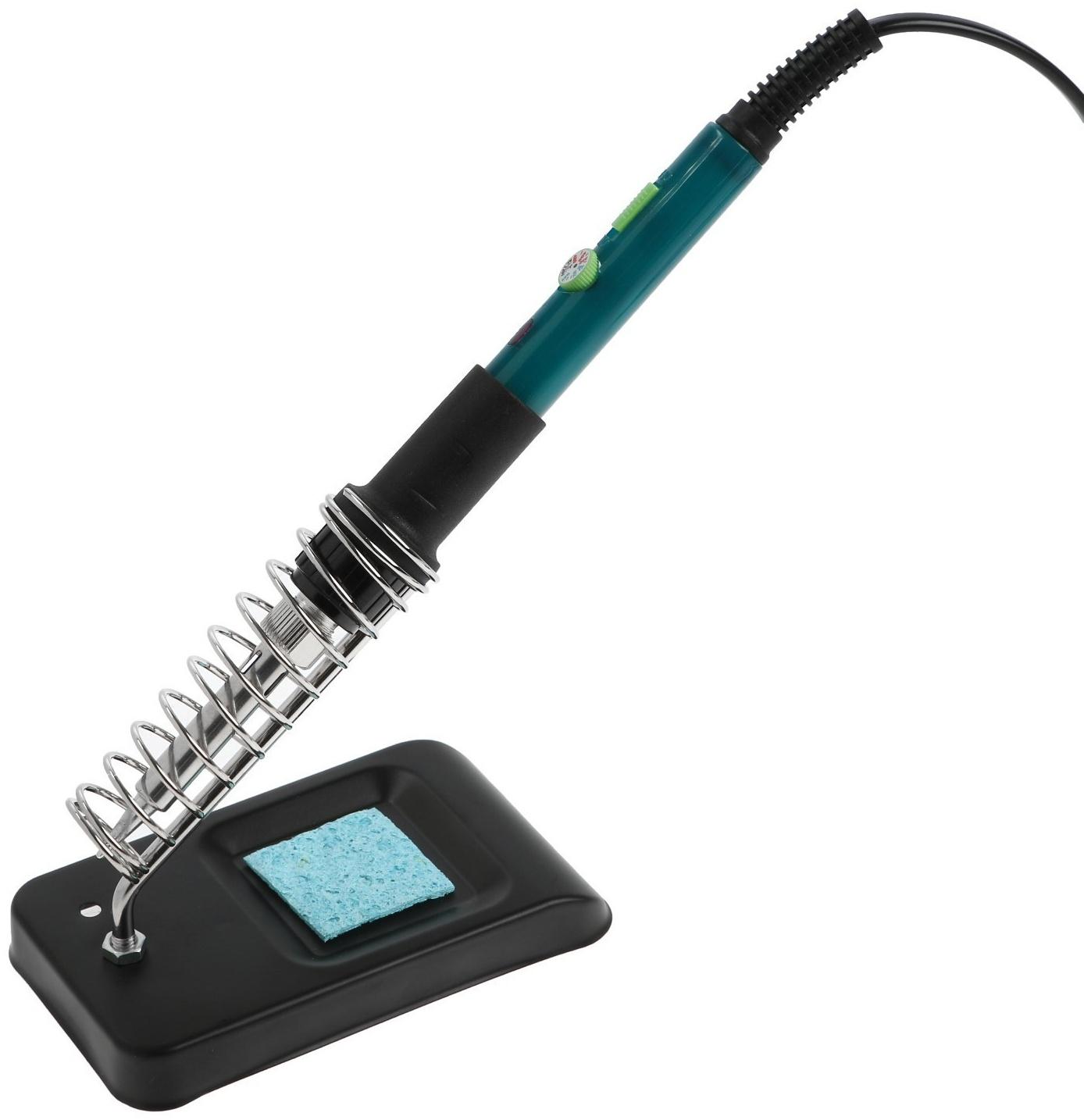 Паяльный набор ТУНДРА, паяльник 60 Вт с регулировкой температуры, 15 предметов