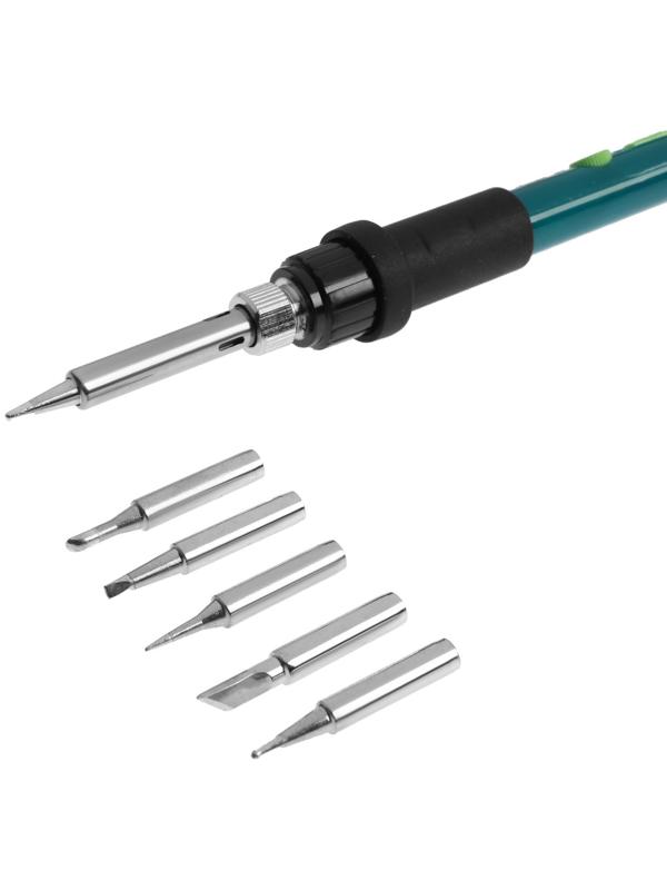 Паяльный набор ТУНДРА, паяльник 60 Вт с регулировкой температуры, 15 предметов