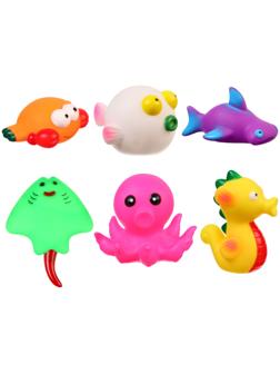 Набор игрушек для ванны «Море», с пищалкой, 6 шт, Крошка Я