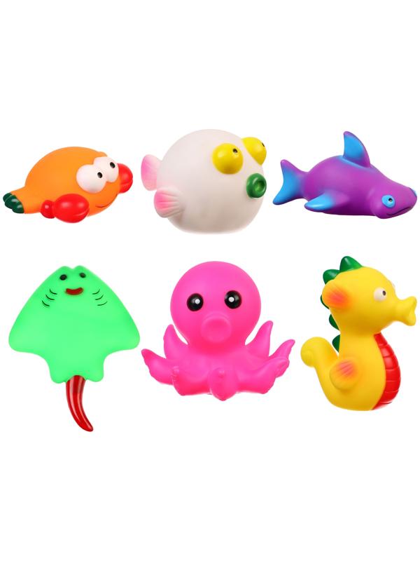 Набор игрушек для ванны «Море», с пищалкой, 6 шт, Крошка Я