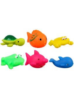 Набор игрушек для ванны «Мир моря», с пищалкой, 6 шт, Крошка Я
