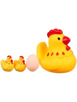 Набор игрушек для ванны «Курочка и детишки», с пищалкой, 4 шт, Крошка Я