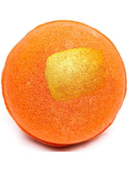 Бомбочка для ванны, оранжевая, с золотой полоской, 110 г