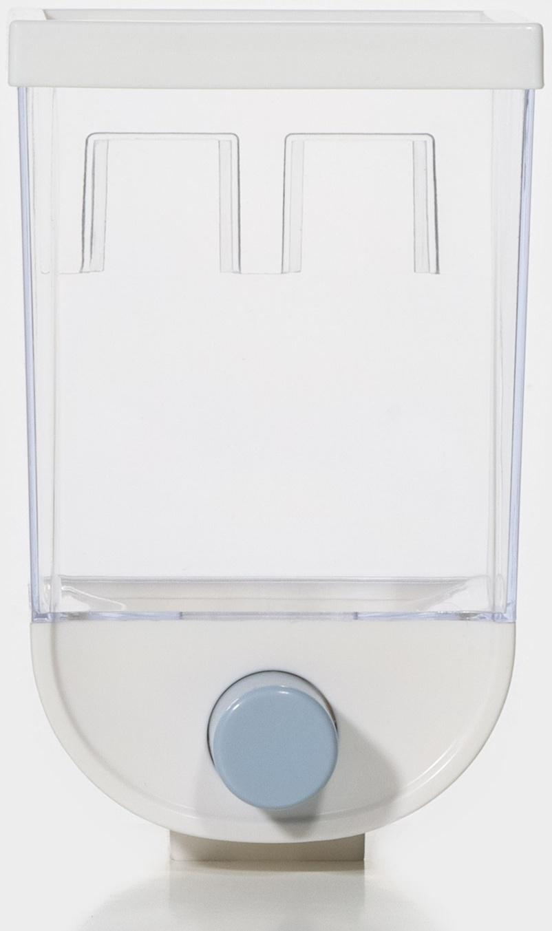 Контейнер - дозатор для хранения сыпучих RICCO, 11,8×9,5×19 см, 1 л, на 1 кг, цвет белый