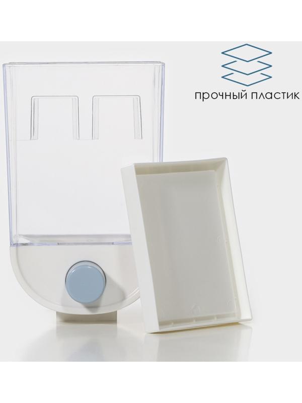 Контейнер - дозатор для хранения сыпучих RICCO, 11,8×9,5×19 см, 1 л, на 1 кг, цвет белый