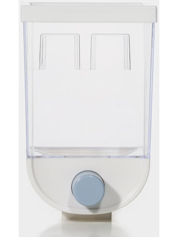 Контейнер - дозатор для хранения сыпучих RICCO, 11,8×9,5×19 см, 1 л, на 1 кг, цвет белый