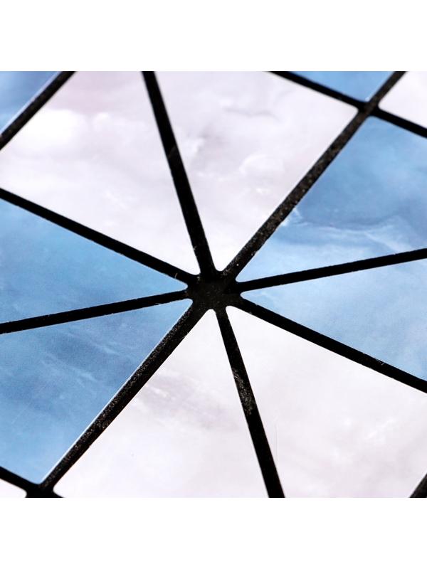 Панель самоклеящаяся 30*30см мягкая, треугольники синие