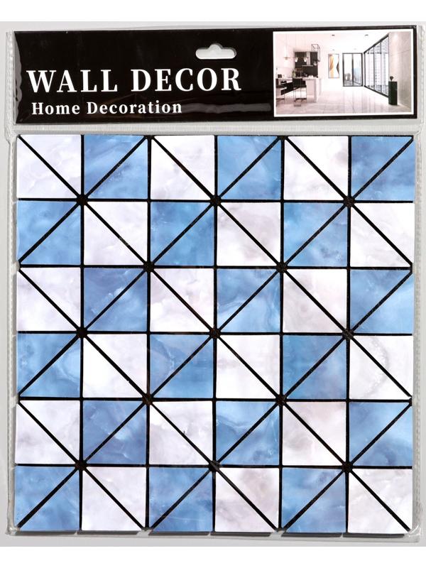 Панель самоклеящаяся 30*30см мягкая, треугольники синие