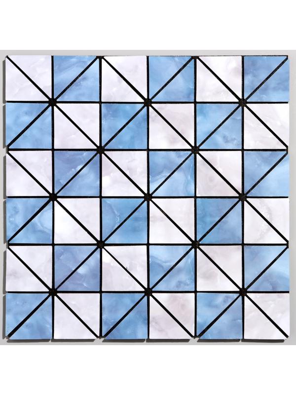 Панель самоклеящаяся 30*30см мягкая, треугольники синие