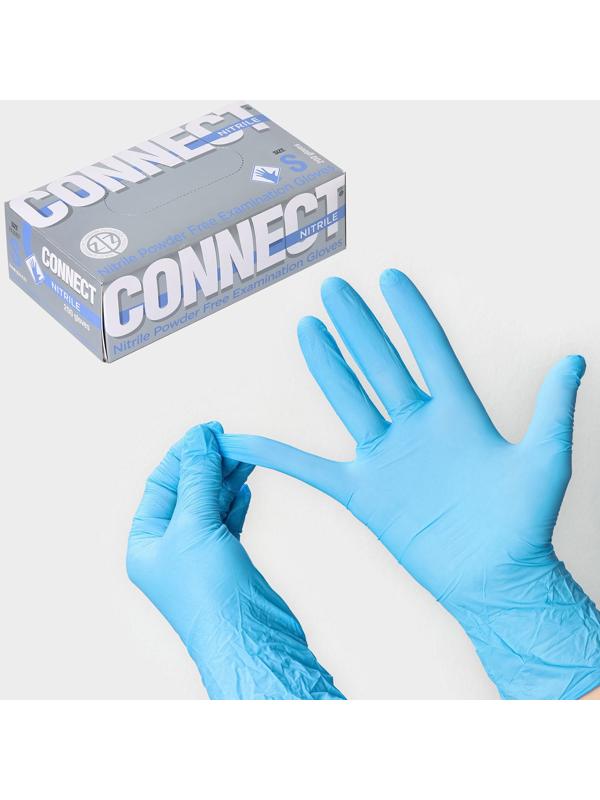 Перчатки нитриловые «Nitrile», смотровые, нестерильные, размер S, 200 шт/уп (100 пар), цвет голубой
